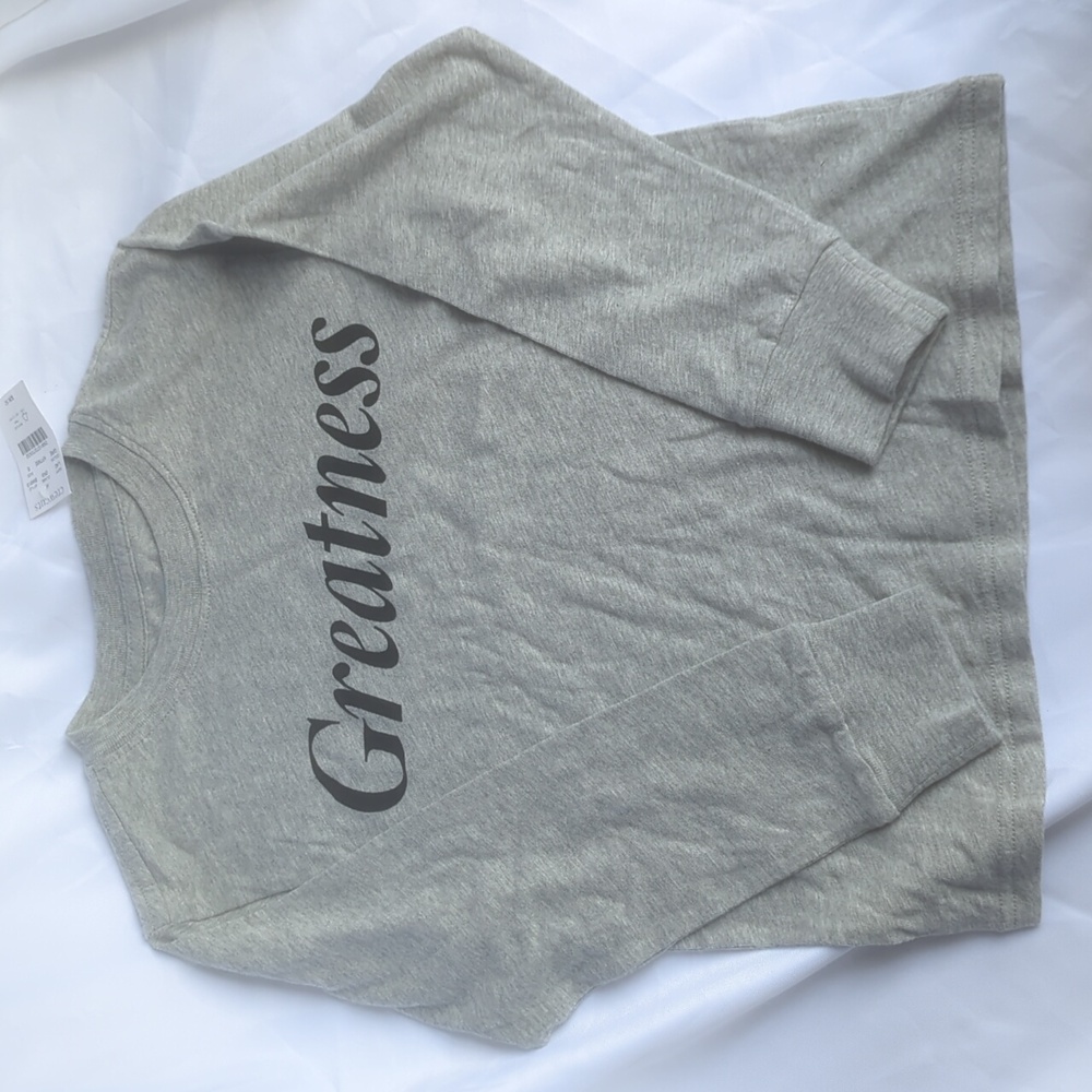 Crewcuts Gray Kids Crewneck Sweater with 'Greatness' Print
